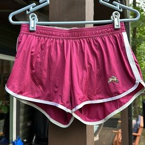 Tracksmith Women's Athletic Shorts - Maroon with White Trim